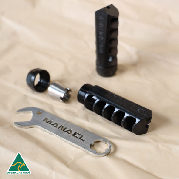 Taper lock muzzle brake for centrefire precision rifles
