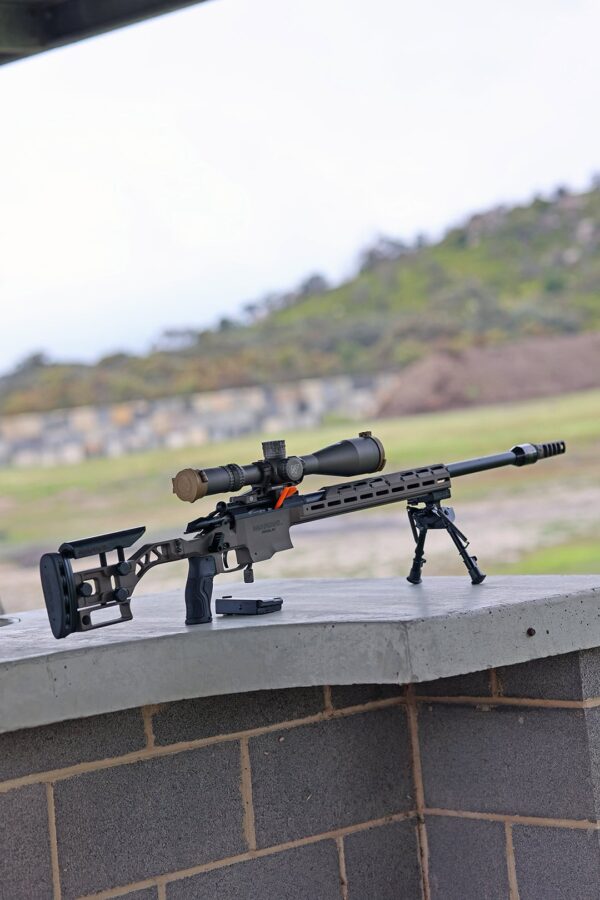 High-quality Australian-made rifle shooting gear with scope for precision marksmanship.