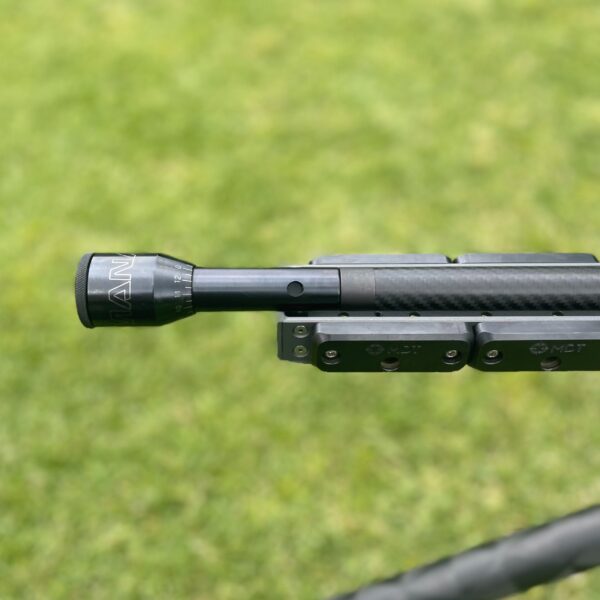 MANAEL Bloop Tube with MANAEL Barrel Tuner on Bergara B14 & MDT ACC Chassis Precision rifle scope with Australian-made design for shooting sports.