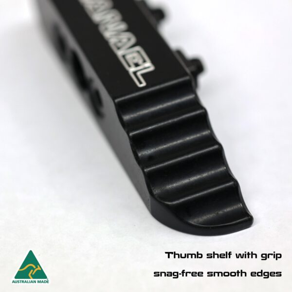MANAEL Chassis Thumb Chocks Powerful and durable Australian-made rifle shooting gear, designed for precision and reliability.