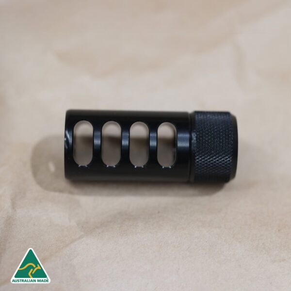 MANAEL Lightweight Hunter Brake - Knurled Lock Nut Precision Australian-made rifle shooting gear for Australian shooters and hunters.