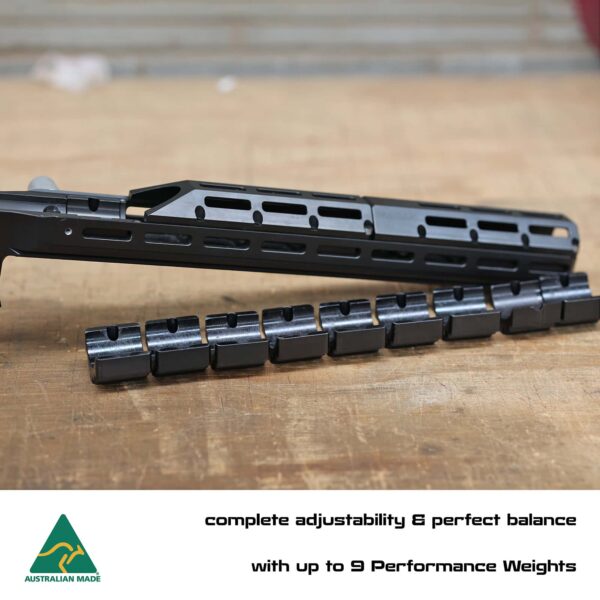 MANAEL Sedajo Chassis Internal Weights Enhanced Australian-made rifle shooting gear with adjustable performance weights.