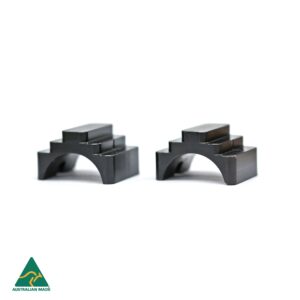 Black rifle scope mounts for Australian Made shooting gear, precision firearm accessories.