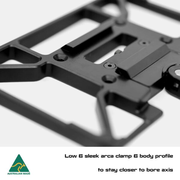 MANAEL Arca Tac Plate - super sleek & strong Lightweight black aluminium rifle scope mount for Australian-made shooting gear.