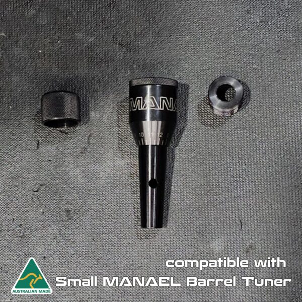 MANAEL Ultralite Bloop Tube is compatible with the MANAEL Barrel Tuner (Small) Aussie made rifle tuning tool, small MANEL barrel tuner, compatible with rifle accessories.