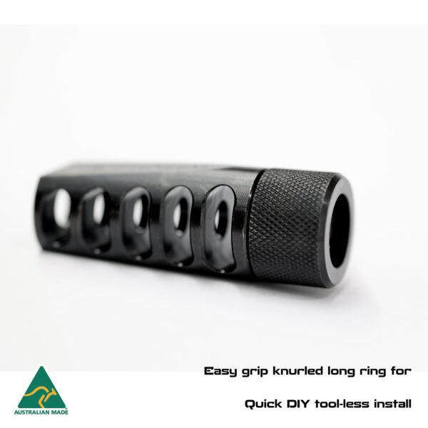 Barrel grip for rifle shooting, Australian Made, quick DIY installation, gun accessory, shooting gear.