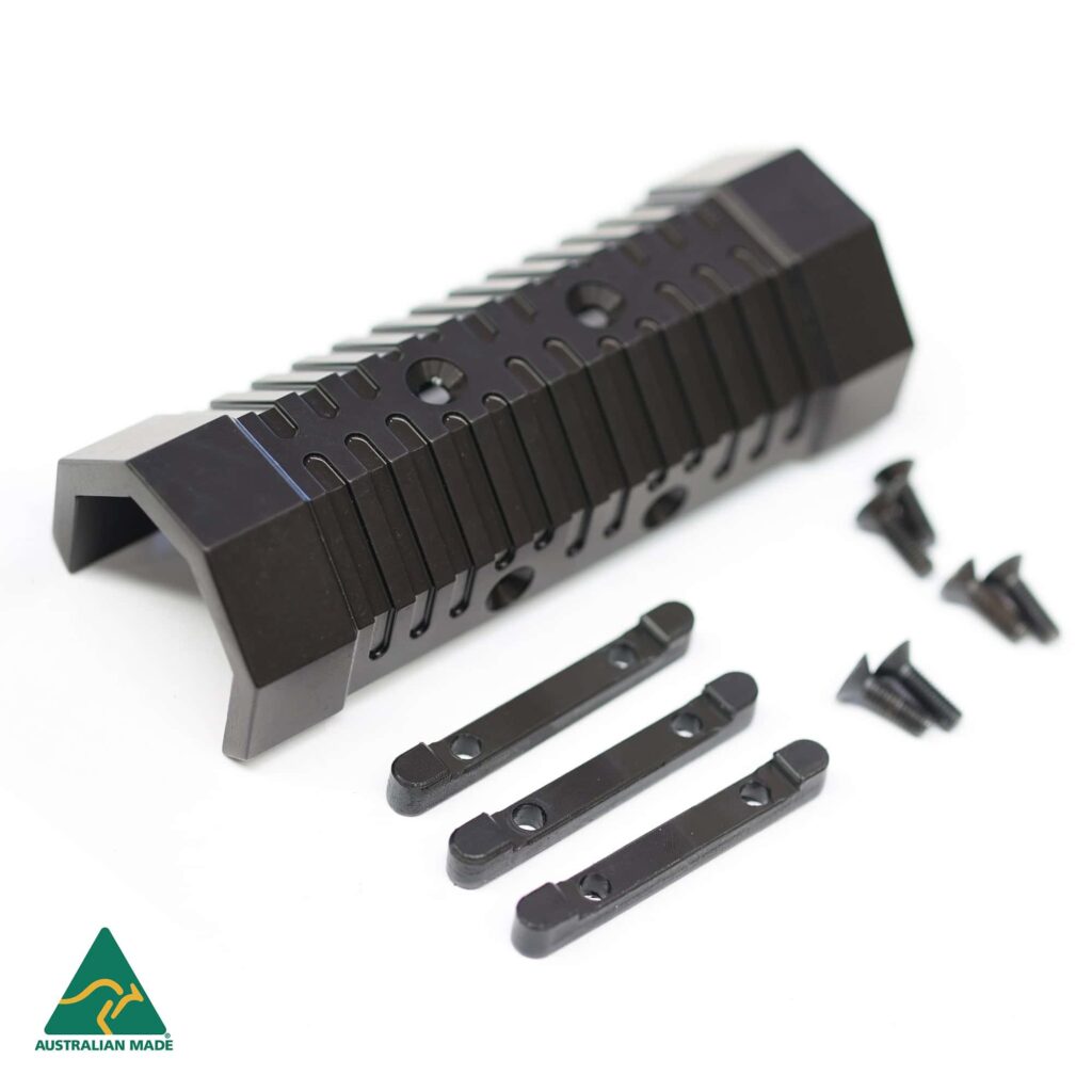 High-quality Australian-made rifle scope mount rail for shooting and hunting accessories.