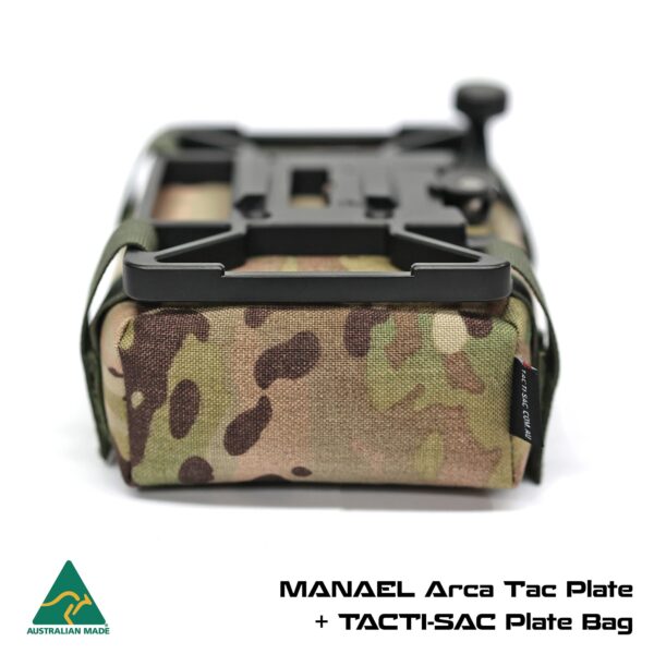 MANAEL Tac Plate BAGS MULTICAM 3 with text Camo rifle shooting gear with tactical plate bag for Australian hunters and shooters.