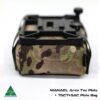 MANAEL Tac Plate BAGS - Plate Bag and plate MULTICAM 1 with text High-quality Australian-made rifle shooting gear with tactical plate bag for hunters and shooters.