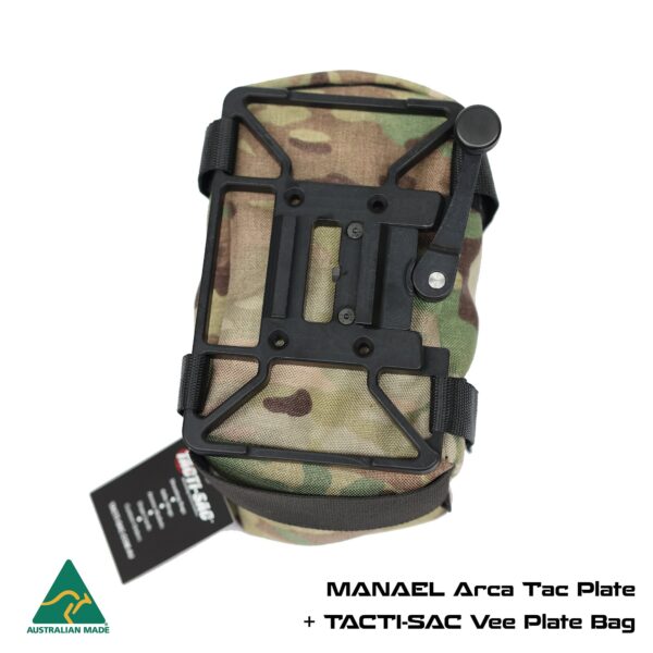 MANAEL Tac Plate BAGS - Vee and plate MULTICAM with text 3 High-quality Australian-made rifle shooting gear for hunters and shooters.