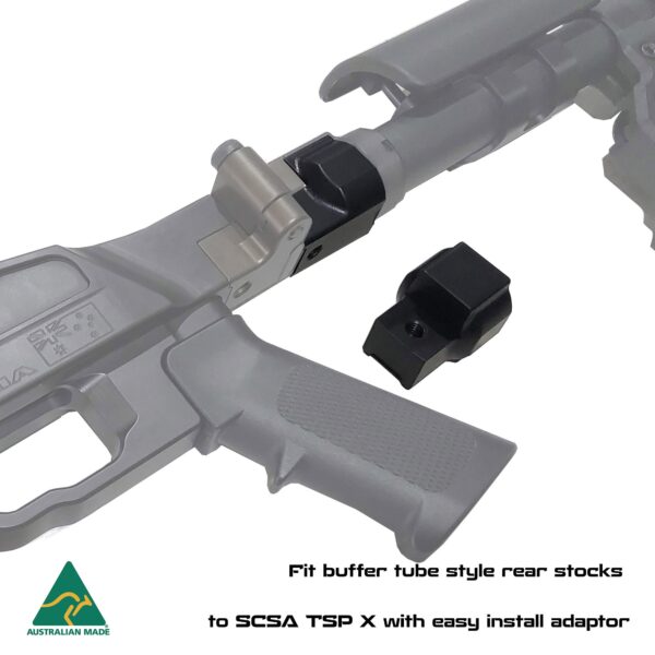 MANAEL scsa chassis buffer tube adaptor webstore Buffer tube style rear stocks for Australian-made rifle shooting gear.