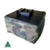 MAN_ARC-bag-TORTOISE 2 Australian made Australian made rifle shooting gear with camouflage fabric cover, designed for precision and durability.