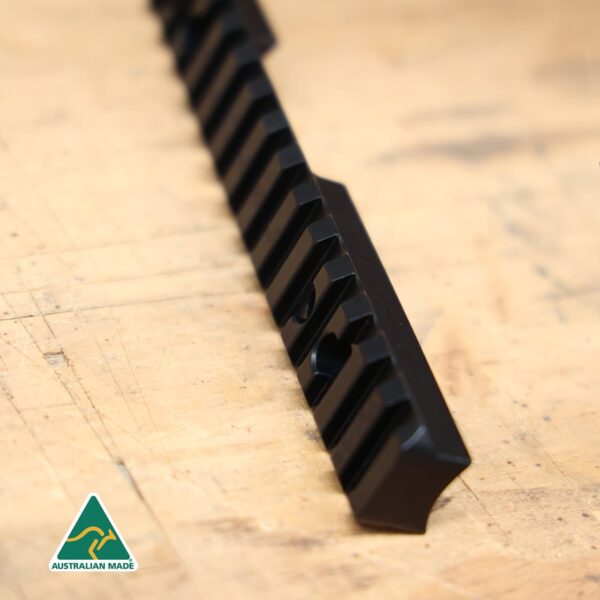 LA101 rail black CU High-quality Australian made rifle scope mount rail for accurate shooting.
