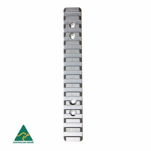 LA101 silver 20MOA top view Precision Aussie made rifle scope rail for tactical shooting accessories.