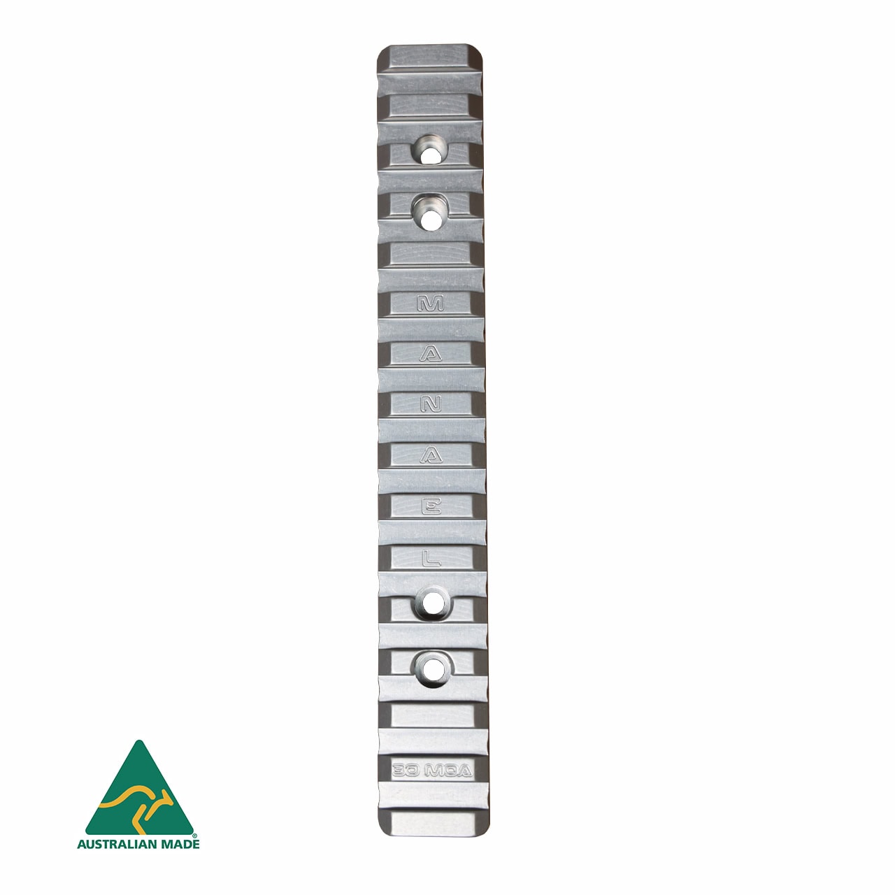 LA101 silver 20MOA top view Precision Aussie made rifle scope rail for tactical shooting accessories.