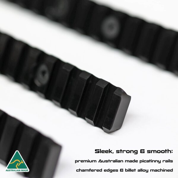 MANAEL SCSA Taipan Tri Rail Pump Kit 3 - with text High-quality Australian-made rifle picatinny rails for shooting gear and accessories.