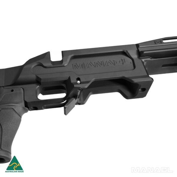 MANAEL CB12 Chassis - Integrated Oversize Vertical Barricade Stop for Mag Protection Oversize Vertical Barricade Stop offers unbeatable magazine protection. MANAEL CB12 Chassis