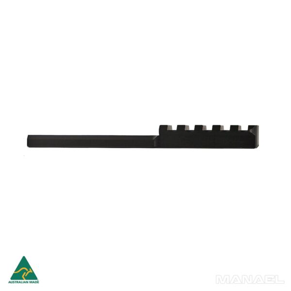 MANAEL Spigot Mount Rifle Oceania Precision OP WFA side view MANAEL Spigot Mount has a low profile to allow room for muzzle brakes and bipods on WFA or Oceania Precision Rifles
